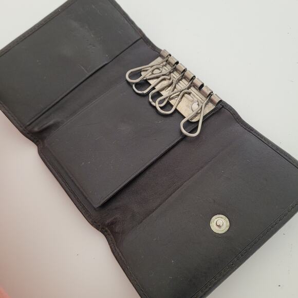 GUCCI GG Logo 6 Key Holder Wallet Case Leather Small Unisex Brown Trifold - Picture 3 of 9